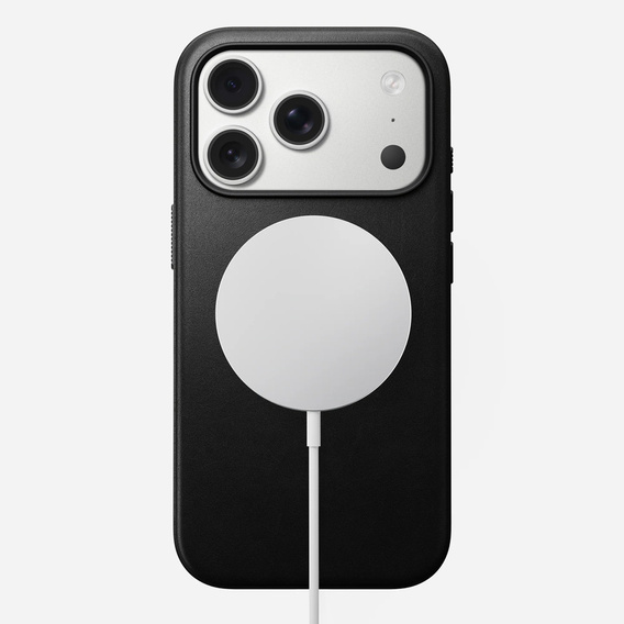 Husă Nomad pentru iPhone 17 Pro, husă modernă din piele, negru