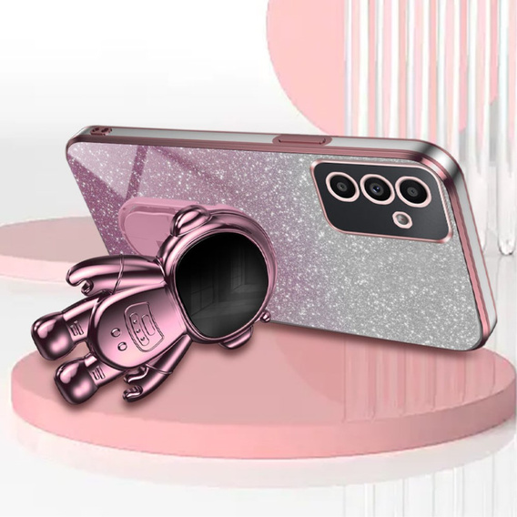 Husa pentru Samsung Galaxy A15 4G / 5G, Glitter Astronaut, roz