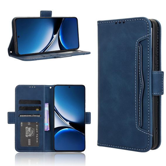 Cu clapetă pentru Xiaomi Poco X7 Pro 5G, Card Slot, albastru închis