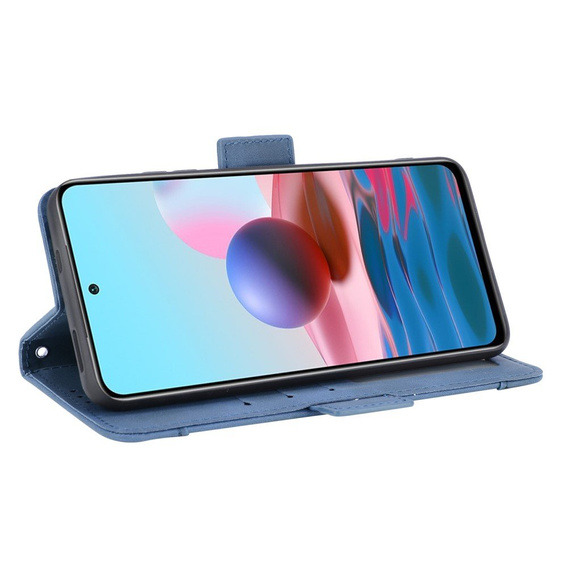 Cu clapetă pentru Xiaomi Redmi Note 10/10S, Card Slot, albastru