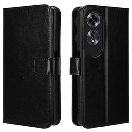 Cu clapetă pentru Oppo A60, Crazy Horse Wallet, negru