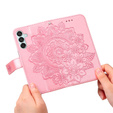 Cu clapetă pentru Samsung Galaxy M15 5G, Mandala, roz