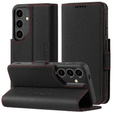 Husă din piele pentru Samsung Galaxy S24, ERBORD LeatherWallet, negru