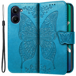 Cu clapetă pentru Realme 10 4G, Butterfly, albastru