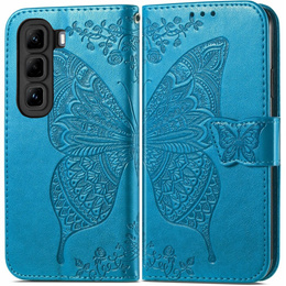 Cu clapetă pentru Infinix Hot 50 4G, Butterfly, albastru