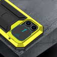 Husă pentru iPhone 14 Pro, R-JUST CamShield Slide, armată, galben / negru