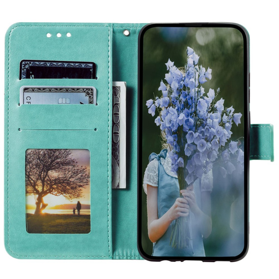Cu clapetă pentru Samsung Galaxy S23 FE, Mandala, verde