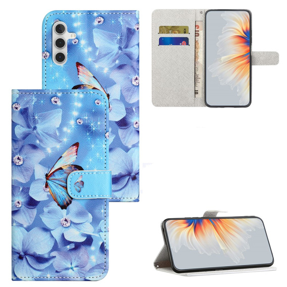 Cu clapetă pentru Samsung Galaxy M15 5G, Wallet, Flower and Butterfly