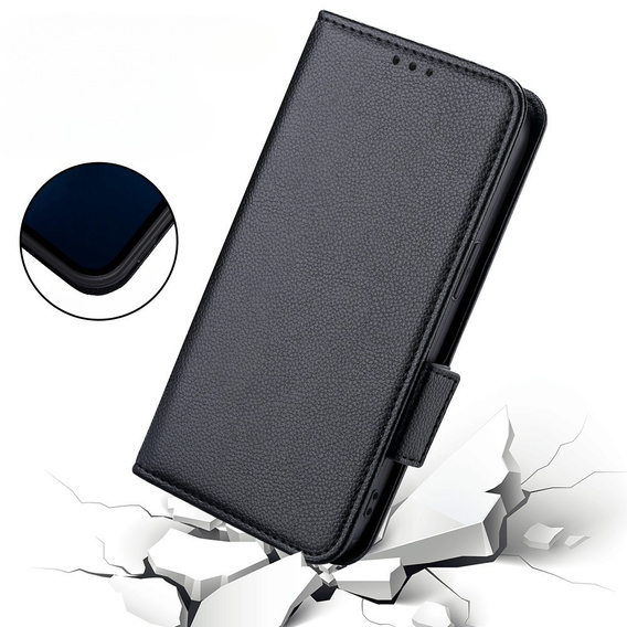 Cu clapetă pentru Nokia X30 5G, Wallet Litchi Magnet Case, negru