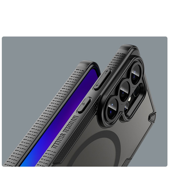 Husă blindată pentru Samsung Galaxy S26 Ultra, pentru MagSafe, mată, neagră