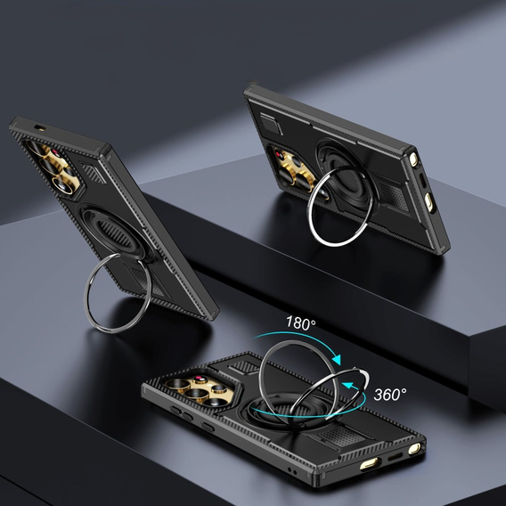 Huse pentru Samsung Galaxy S25 Ultra, Kickstand Ring, negru