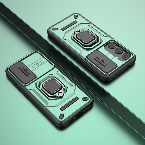 Husă pentru Samsung Galaxy S24, KickStand Camera Lens, verde