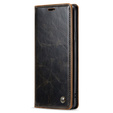 Carcasă flip CASEME pentru Samsung Galaxy S9+ Plus, Waxy Textured, cafea