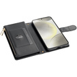 Husă cu clapetă pentru Samsung Galaxy A56 5G, Rhombus Crossbody Leather, negru