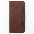 Cu clapetă pentru Motorola Moto G54 5G, Card Slot, maro