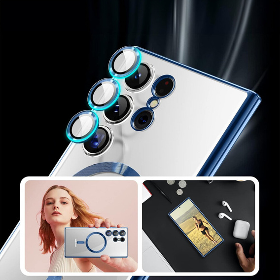 Huse pentru Samsung Galaxy S23 Ultra, MagSafe Hybrid, albastru închis