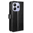 Cu clapetă pentru Xiaomi Redmi Note 14 4G, Crazy Horse Wallet, negru