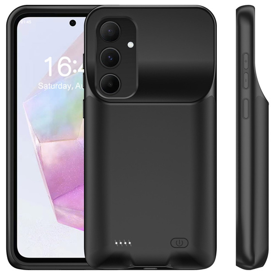 Husă cu baterie 10000mAh pentru Samsung Galaxy A55 5G, negru