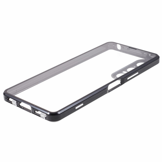 Husa pentru Sony Xperia 1 V, Magnetic Dual Glass, negru