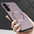 Huse pentru Samsung Galaxy A56 5G, Leather Hybrid MagSafe, violet