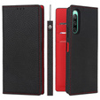 Cu clapetă pentru Sony Xperia 10 IV 5G, Litchi Skin Grain, negru