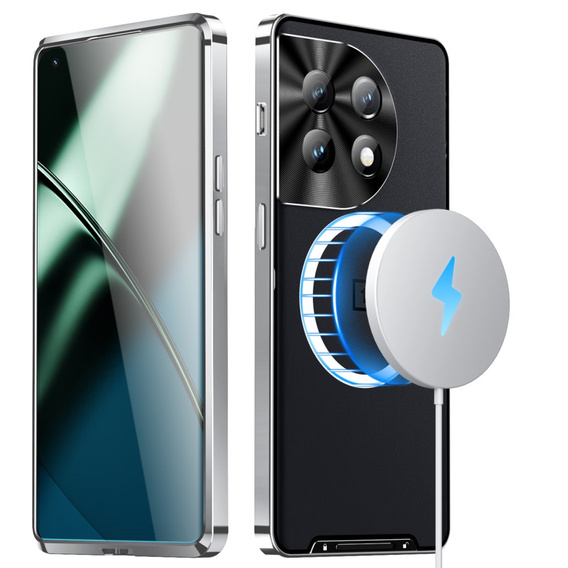 Carcasă de protecție pentru camera foto pentru OnePlus 12 5G, CamShield MagSafe, transparent / argintiu