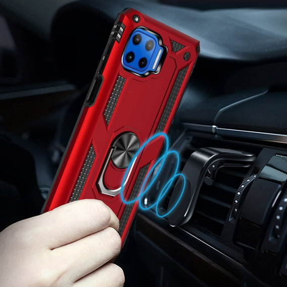 Husă blindată pentru Motorola Moto G 5G Plus, Nox Case Ring, roșu