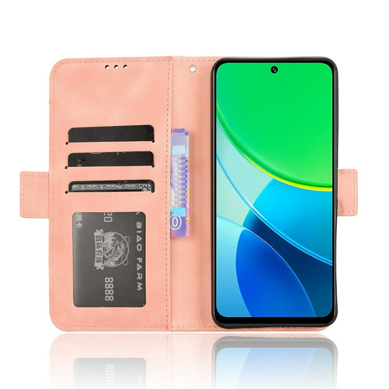 Cu clapetă pentru Vivo Y19s, Card Slot, roz