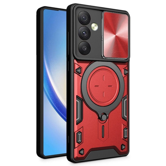 Husă blindată pentru Samsung Galaxy A54 5G, CamShield Slide, roșu