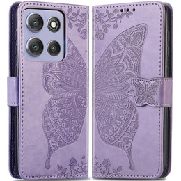 Cu clapetă pentru Motorola Moto G86 Power 5G, Butterfly, violet