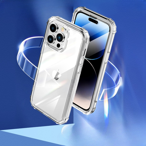 Carcasă pentru iPhone 14 Pro, Shockproof, cu folie, transparentă