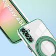 Carcasa magnetică pentru Samsung Galaxy A56, pentru MagSafe, verde + sticlă 9H