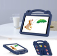 Husă pentru copii pentru iPad 9.7" 2018/2017 (6/5 gen.) / Pro 9.7" 2016, Cute Patterns, cu suport, albastru închis