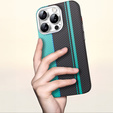 Carcasa pentru iPhone 15 Pro, Carbon Fiber MagSafe, negru / albastru