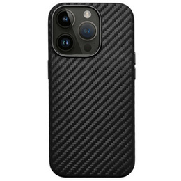 Husă KZDOO pentru iPhone 16 Pro, Carbon Fiber, negru