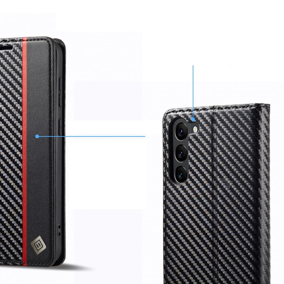 Carcasă cu clapetă pentru Samsung Galaxy S24, Carbon LC.IMEEKE, negru