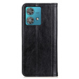 Huse pentru Motorola Moto G84 5G, Wallet Litchi Leather, negru