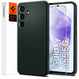 Carcasa Spigen pentru Samsung Galaxy A55 5G, Liquid Air, verde + 9H Tempered Glass