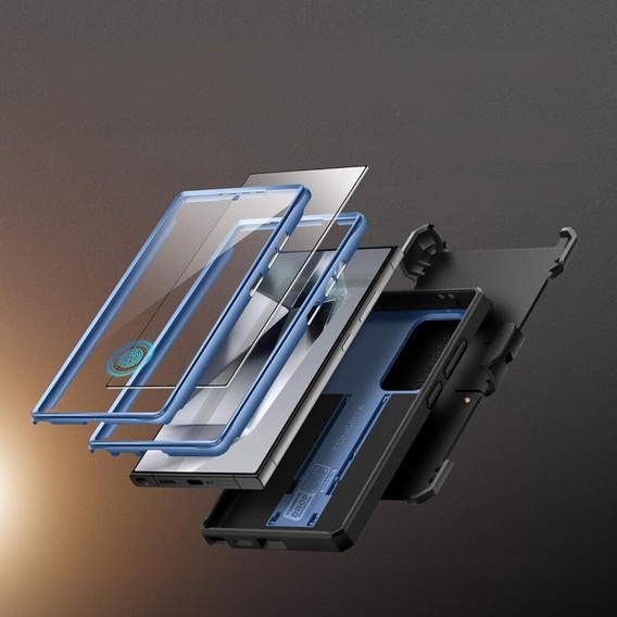 Husa pentru Samsung Galaxy S24 Ultra, Tongate MECH Series Clip, albastru