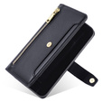 Cu clapetă pentru Realme 11 Pro 5G / Pro+ 5G, Wallet Zipper Pocket, negru