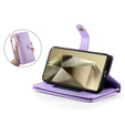 Cu clapetă pentru Samsung Galaxy S25 Ultra, Wallet Zipper Pocket, violet