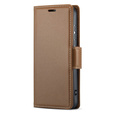 Husă pentru Xiaomi Redmi Note 13 Pro 4G / Xiaomi Redmi Note 14S / Xiaomi Poco M6 Pro 4G, ERBORD Glossy Litchi, portofel cu clapetă, maro