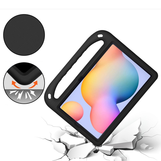 Husă pentru copii pentru Samsung Galaxy Tab S6 Lite 2022 / 2020, husă pentru copii cu mâner, negru