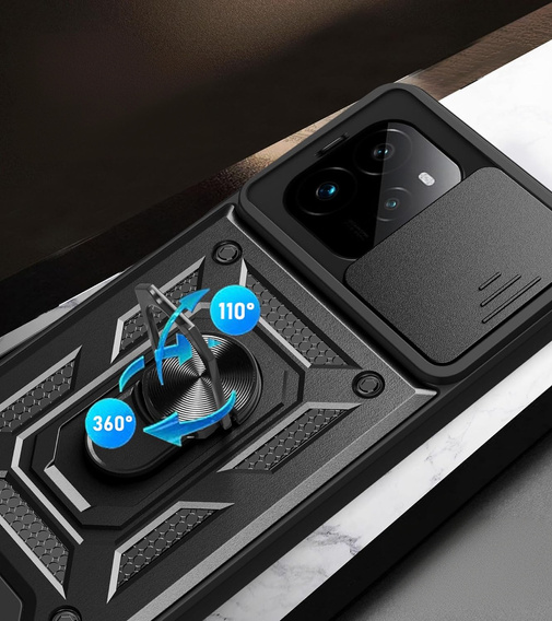 Husă blindată pentru Realme GT 7 Pro, CamShield Slide, negru