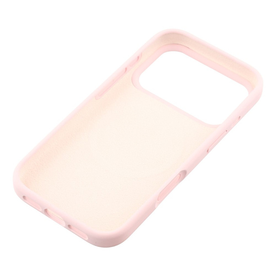 Husă din silicon pentru iPhone 17 Pro Max, pentru MagSafe, antișoc, roz