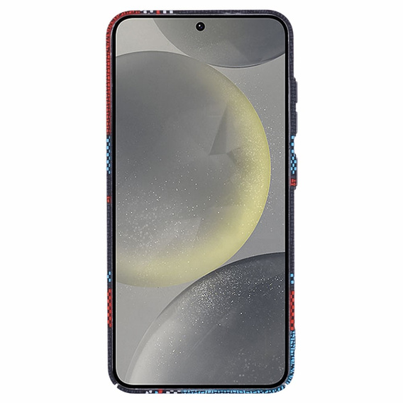 Carcasa pentru Samsung Galaxy S25+ Plus, Carbon Fiber MagSafe, albastru / roșu