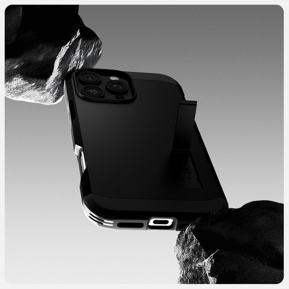Carcasa Spigen pentru iPhone 16 Pro, Tough Armor Mag MagSafe, negru + 9H Tempered Glass