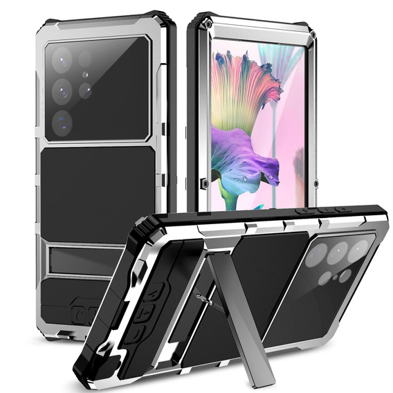 Husă pentru Samsung Galaxy S23 Ultra, R-JUST, armată, argintie