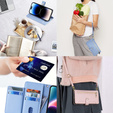 Cu clapetă pentru iPhone 14 Pro Max, Wallet Zipper Pocket, albastru