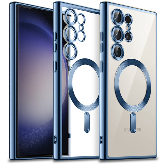 Huse pentru Samsung Galaxy S23 Ultra, MagSafe Hybrid, albastru închis